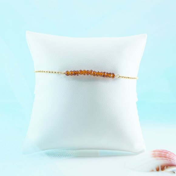 Everyday Madeira Citrine Bar Bracelet, 14k Gold Filled, Fast Shipping - Picture 2 of 10